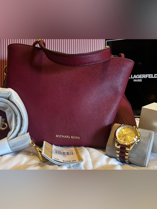 Michael Kors Handbags - Michael Kors Red Purse & Watch Set | Giftable ❤️